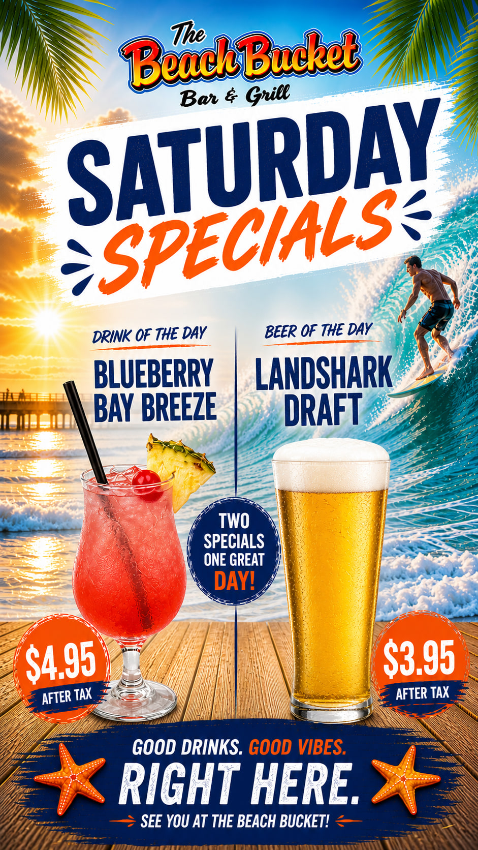 Saturday themed daily promo card